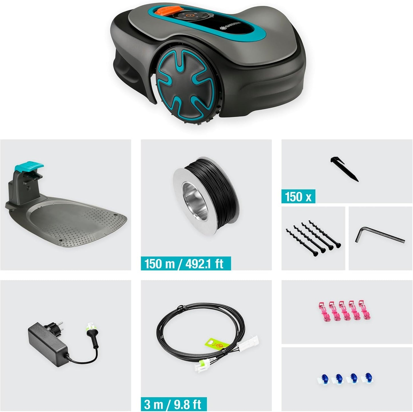 Gardena Sileno minimo Robotic Lawnmower 250 m²: Intelligent Lawnmower with Optimal Connectivity, Programmable with Gardena Bluetooth App, DE Version (15201–20)