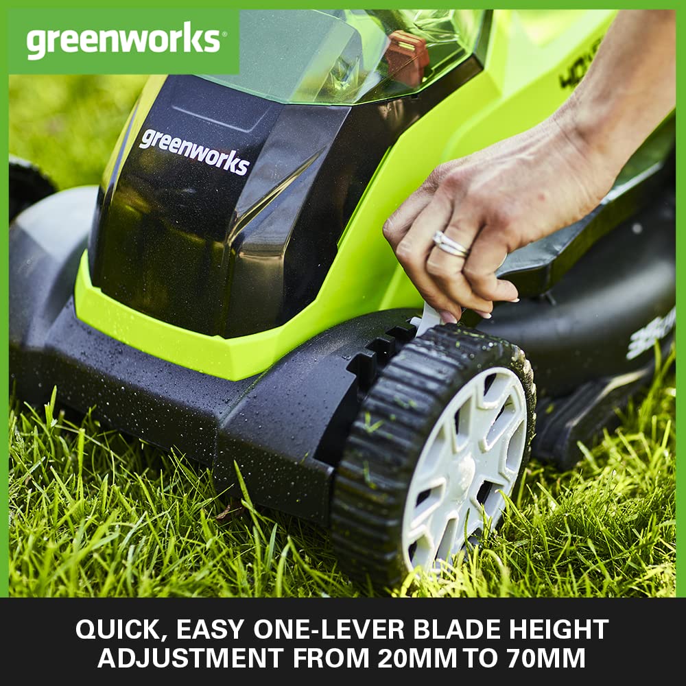 Greenworks 40V Kabelloser Akku Rasenmäher für Flächen bis zu 400 m², 35 cm Schnittbreite G40LM35K2X, 40-Liter-Sack PLUS zwei 40 V 2Ah-Akkus und Ladegerät, 3 Jahre Garantie