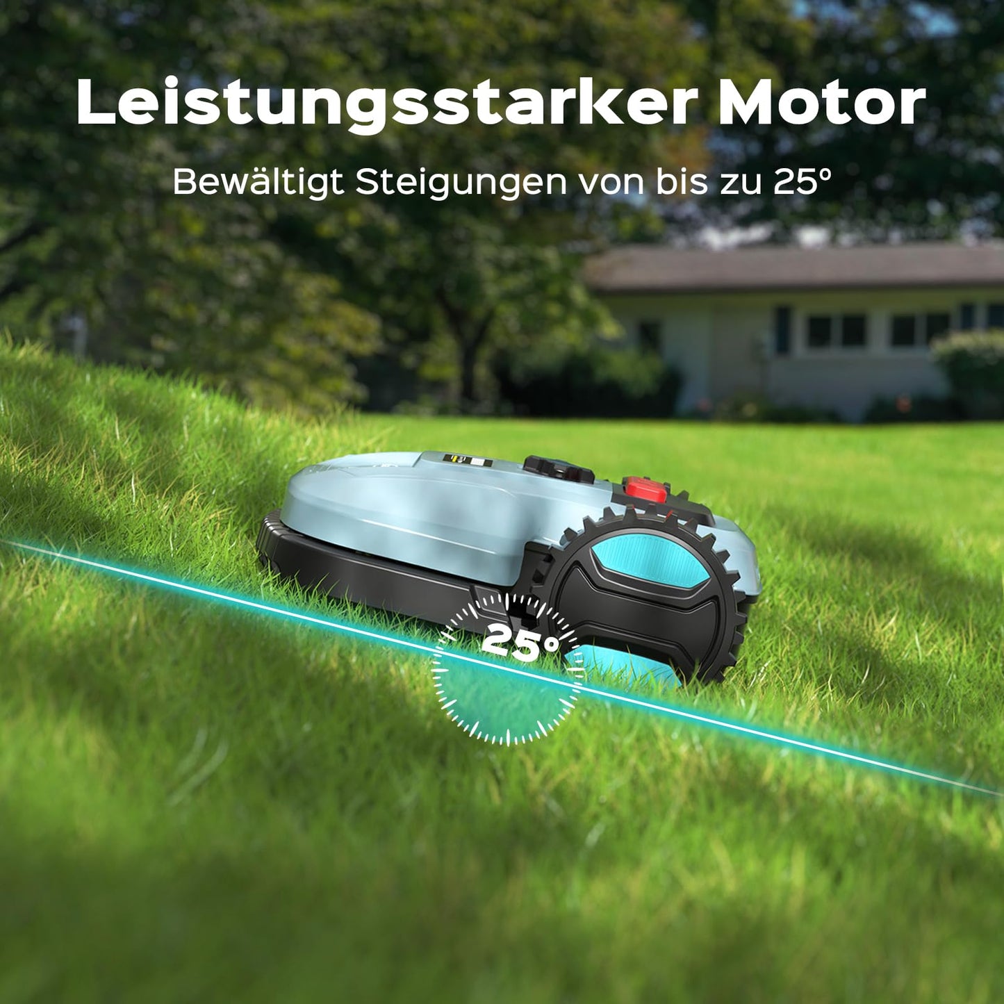 YARDCARE E400 Mähroboter mit App Steuerung,Max. bis zu 400m²,Automatisches Aufladen,Rasenmäher Roboter mit 20-60mm Schnitthöhe Rasenroboter,Weniger als 60 dB,RegenSensor