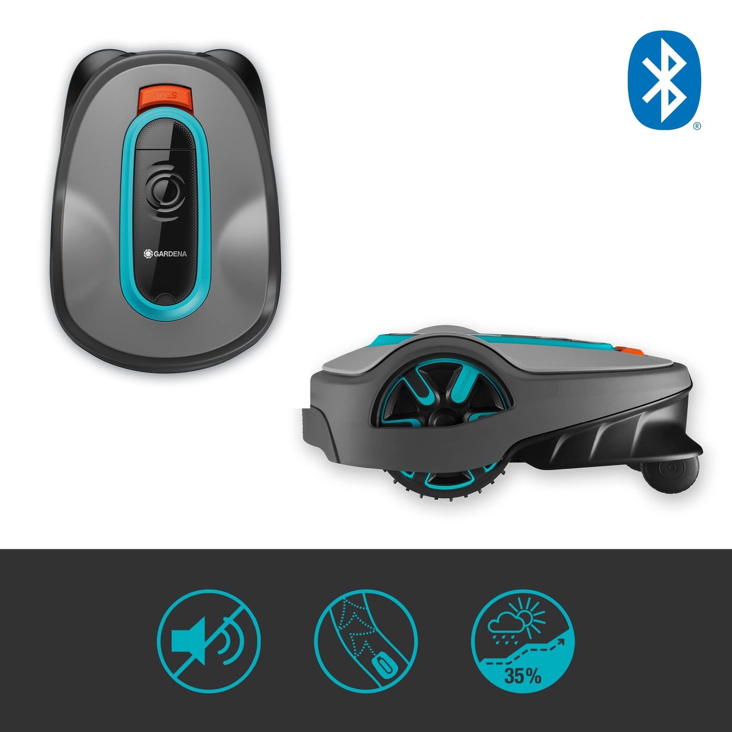 Gardena Sileno minimo Robotic Lawnmower 250 m²: Intelligent Lawnmower with Optimal Connectivity, Programmable with Gardena Bluetooth App, DE Version (15201–20)