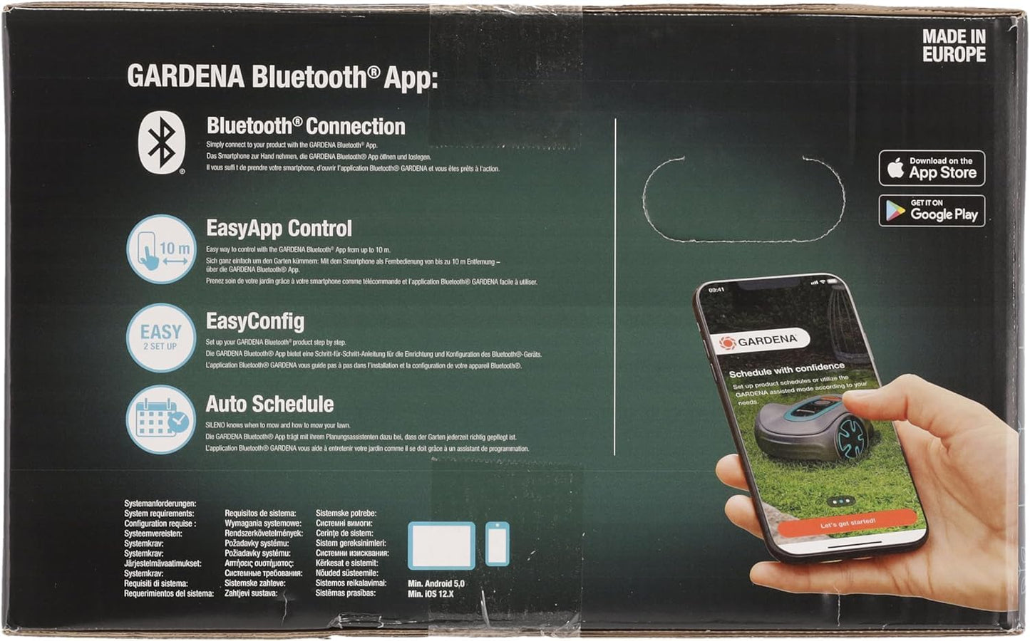 Gardena Sileno minimo Robotic Lawnmower 250 m²: Intelligent Lawnmower with Optimal Connectivity, Programmable with Gardena Bluetooth App, DE Version (15201–20)