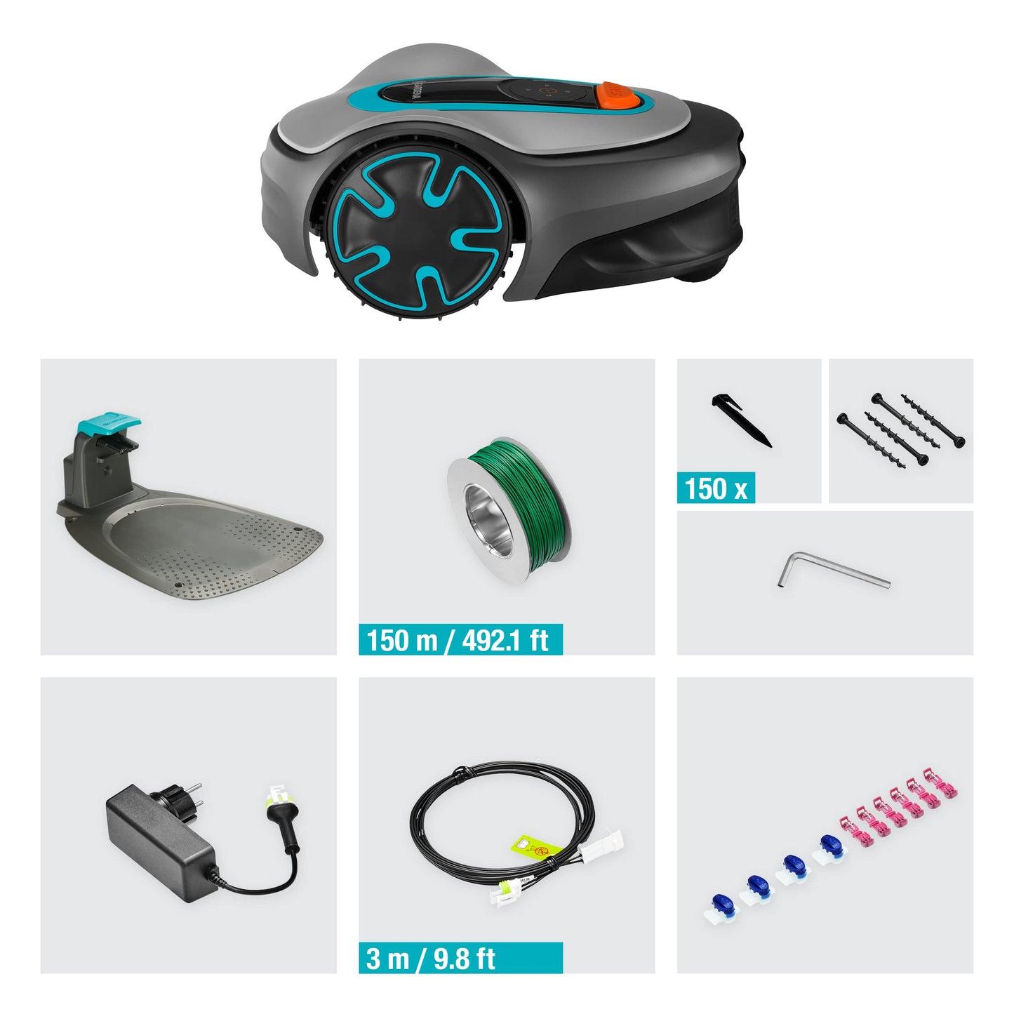 Gardena Sileno minimo Robotic Lawnmower 250 m²: Intelligent Lawnmower with Optimal Connectivity, Programmable with Gardena Bluetooth App, DE Version (15201–20)