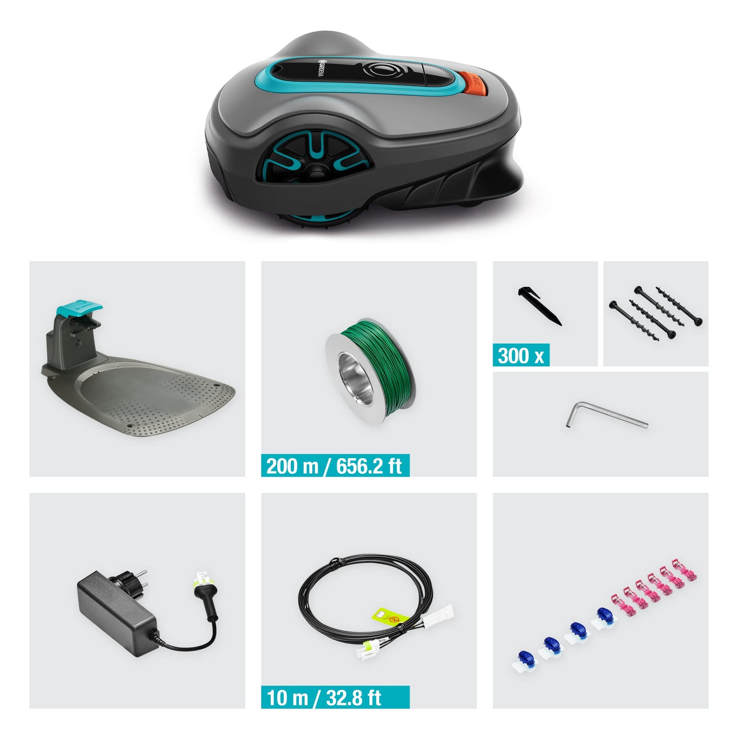 Gardena Sileno minimo Robotic Lawnmower 250 m²: Intelligent Lawnmower with Optimal Connectivity, Programmable with Gardena Bluetooth App, DE Version (15201–20)