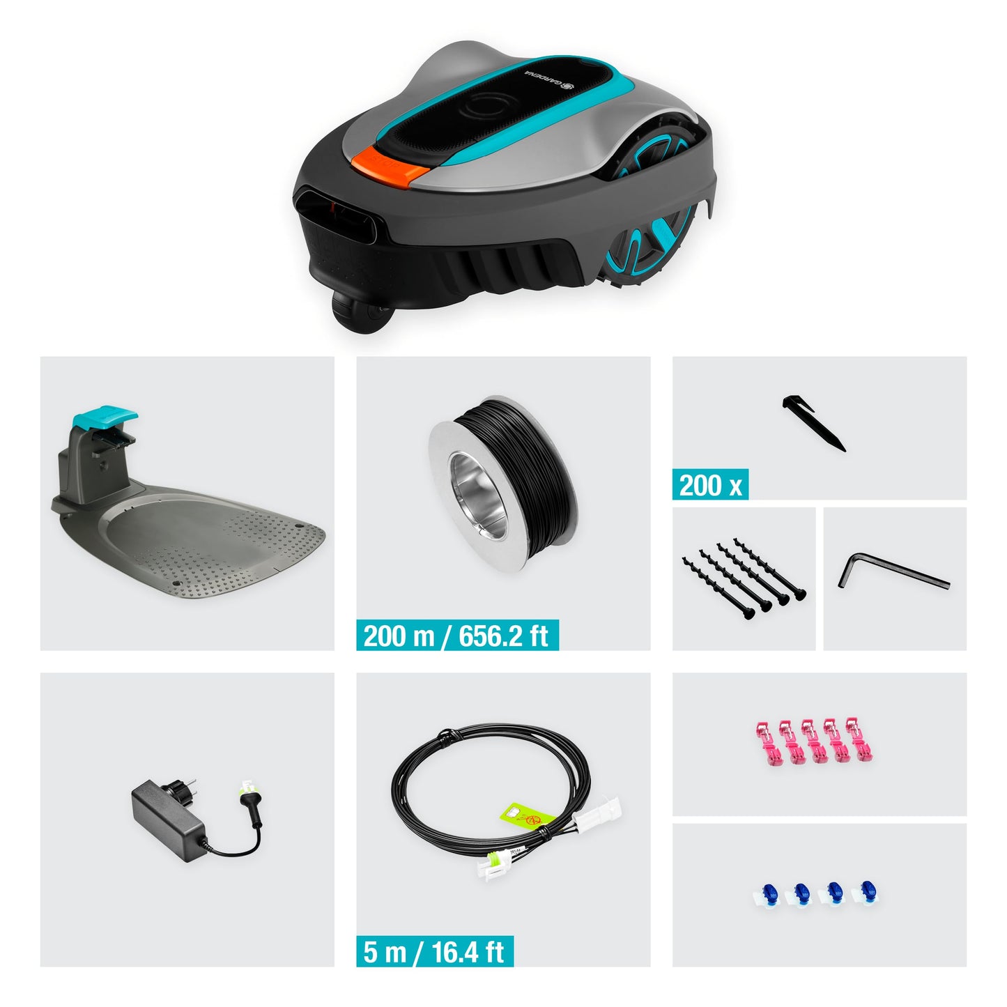 Gardena Sileno minimo Robotic Lawnmower 250 m²: Intelligent Lawnmower with Optimal Connectivity, Programmable with Gardena Bluetooth App, DE Version (15201–20)