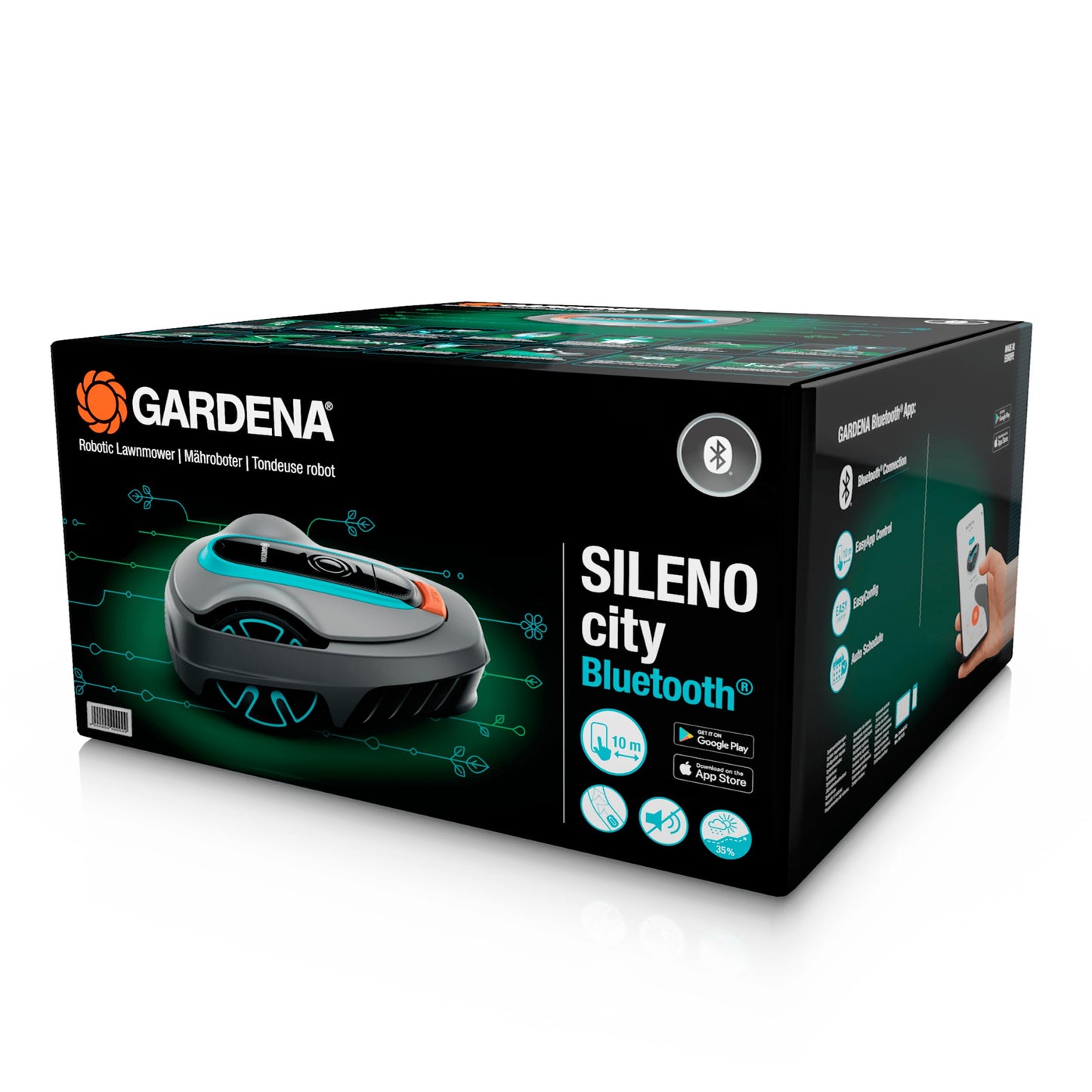 Gardena Sileno minimo Robotic Lawnmower 250 m²: Intelligent Lawnmower with Optimal Connectivity, Programmable with Gardena Bluetooth App, DE Version (15201–20)