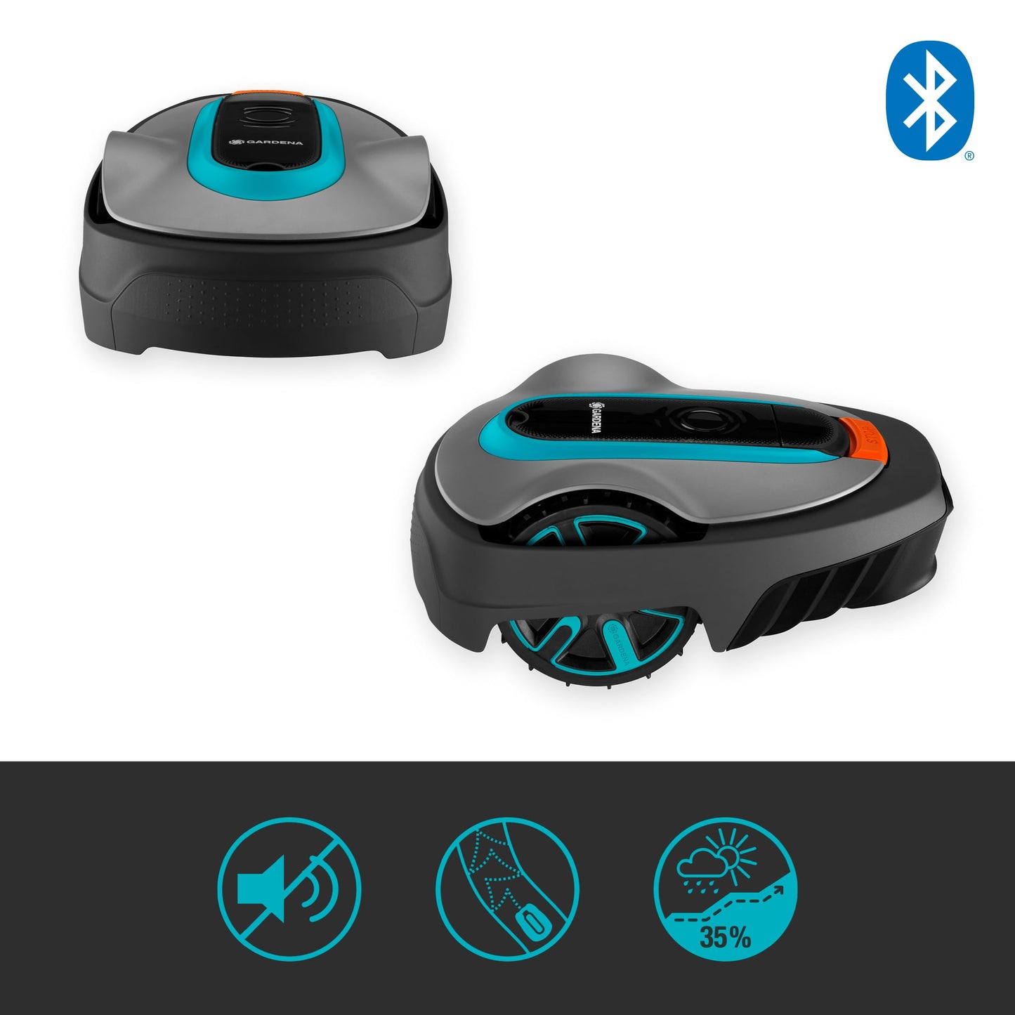 Gardena Sileno minimo Robotic Lawnmower 250 m²: Intelligent Lawnmower with Optimal Connectivity, Programmable with Gardena Bluetooth App, DE Version (15201–20)