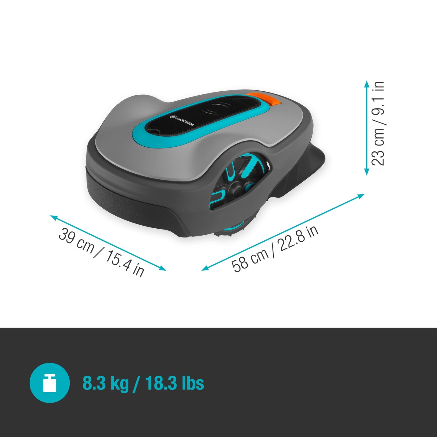 Gardena Sileno minimo Robotic Lawnmower 250 m²: Intelligent Lawnmower with Optimal Connectivity, Programmable with Gardena Bluetooth App, DE Version (15201–20)