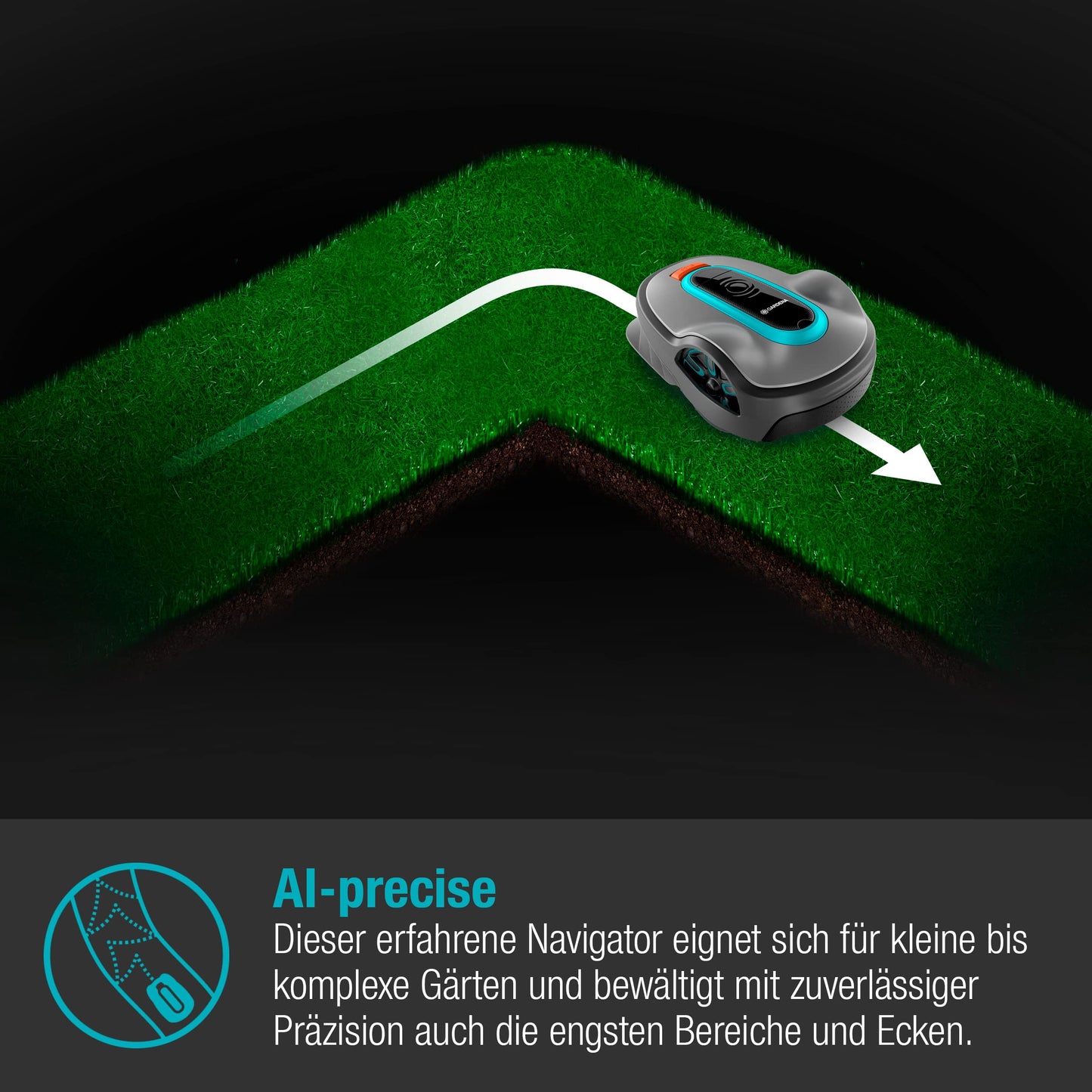 Gardena Sileno minimo Robotic Lawnmower 250 m²: Intelligent Lawnmower with Optimal Connectivity, Programmable with Gardena Bluetooth App, DE Version (15201–20)