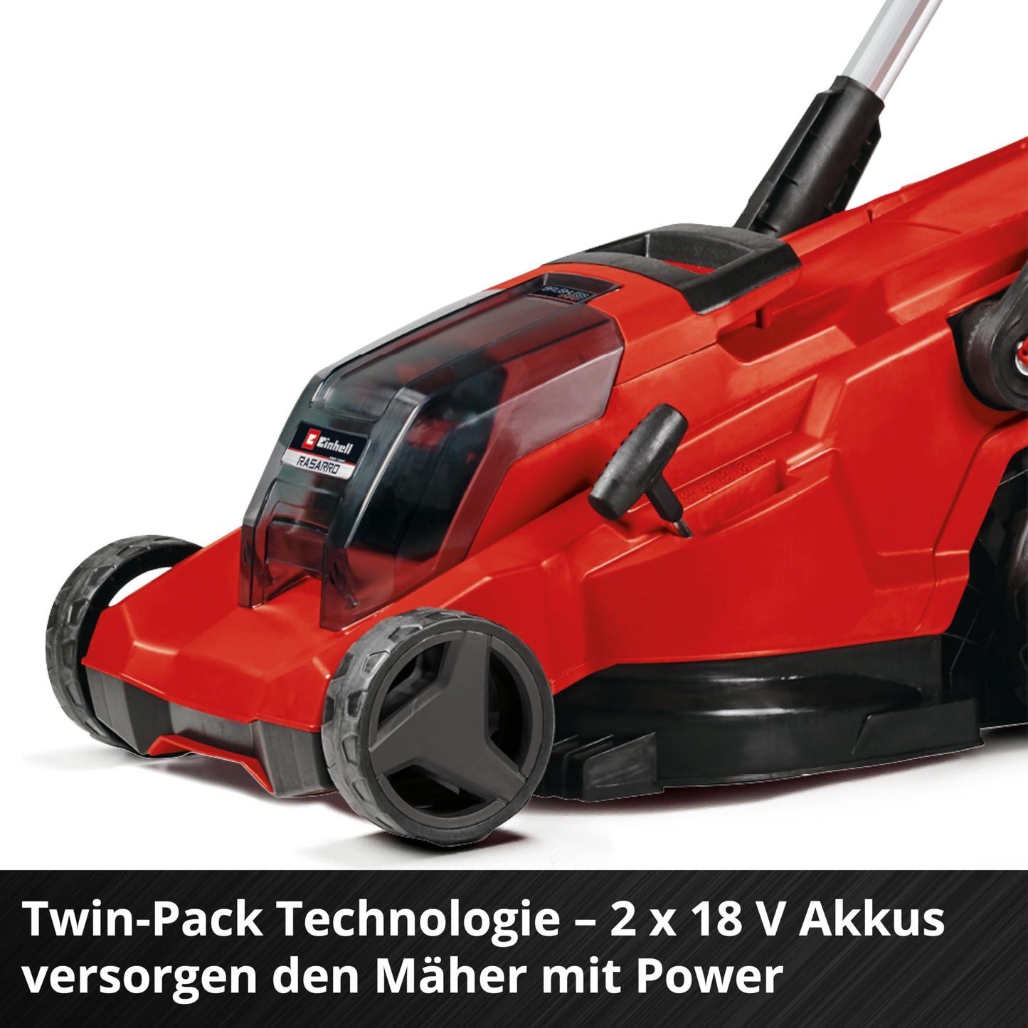 Einhell Akku-Rasenmäher GE-CM 43 Li M Kit Power X-Change (36V, 43 cm Schnittbreite, bis 600 m², Brushless, Mulch-Kit, 63L Fangkorb, 25-75 mm Schnitthöhe, inkl. 2x 4,0Ah + 2x Ladegerät)