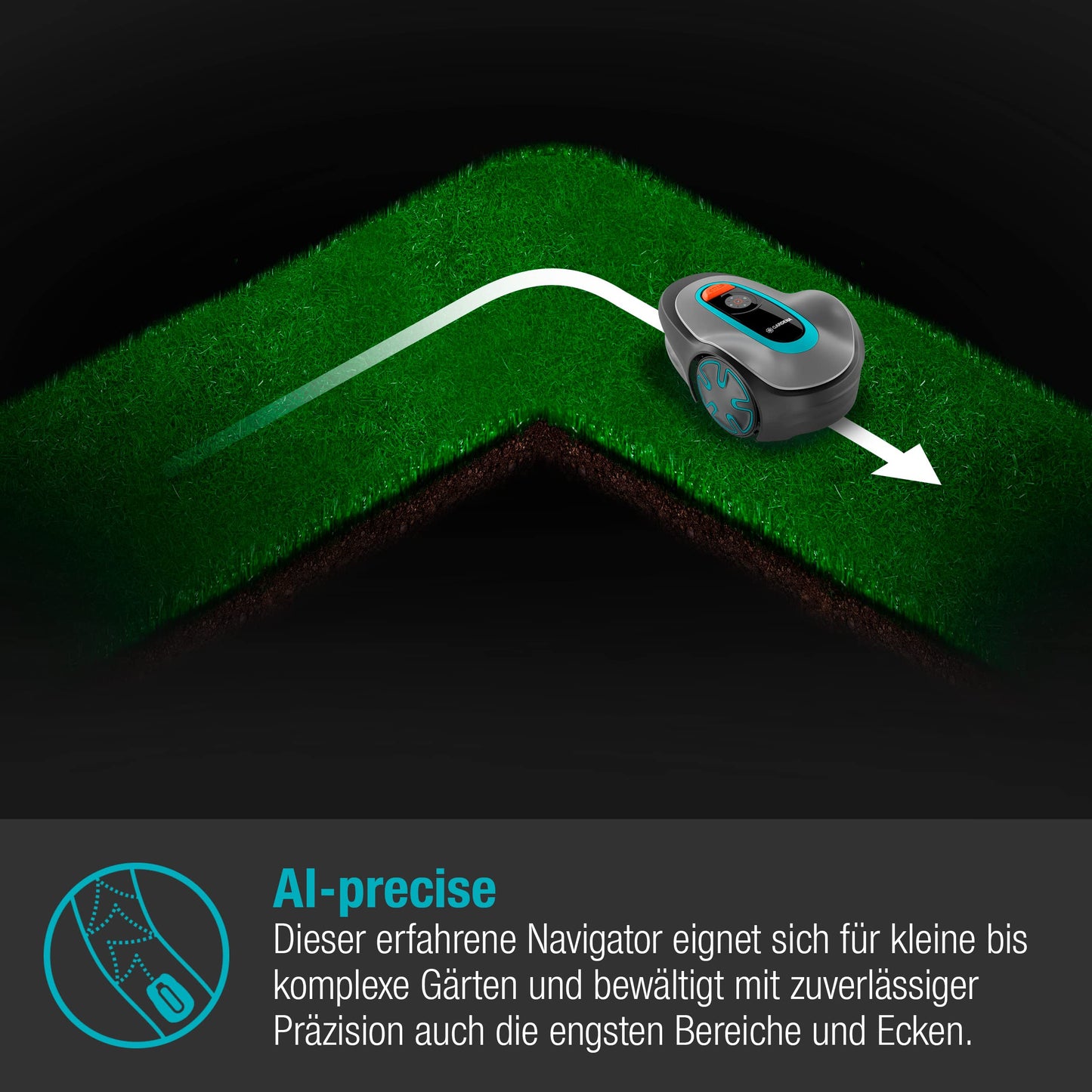Gardena Sileno minimo Robotic Lawnmower 250 m²: Intelligent Lawnmower with Optimal Connectivity, Programmable with Gardena Bluetooth App, DE Version (15201–20)
