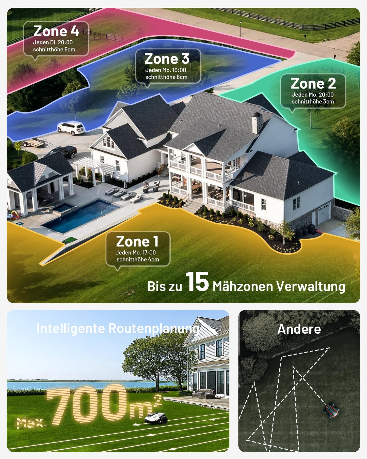 MAMMOTION YUKA Mini 500 Mähroboter ohne Begrenzungskabel,Empf. 500 m², NetRTK+Vision Rasenmäher Roboter, KI Smarte Hindernisvermeidung Rasenroboter, App-Steuerung mit 4G-Modul, 50% Steigung