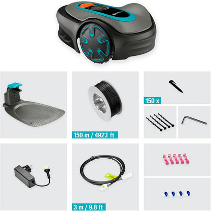 Gardena Sileno minimo Robotic Lawnmower 250 m²: Intelligent Lawnmower with Optimal Connectivity, Programmable with Gardena Bluetooth App, DE Version (15201–20)