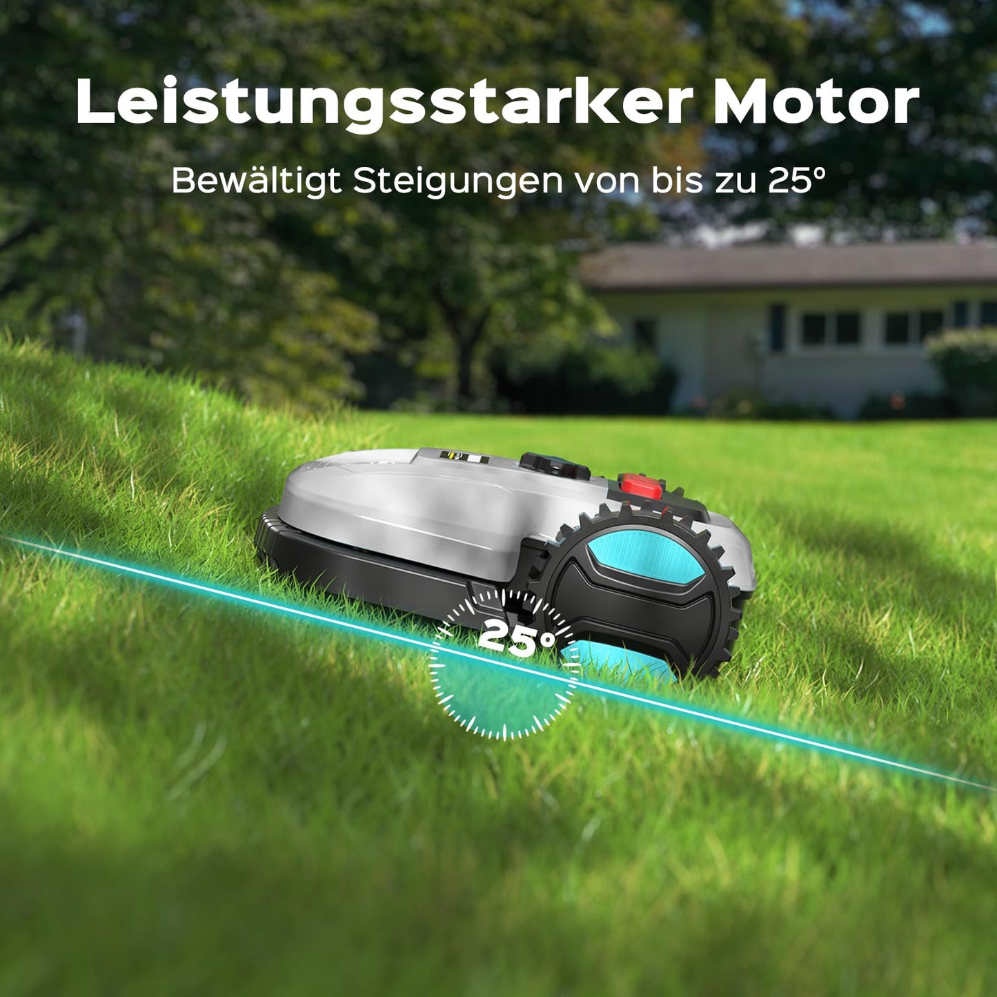 YARDCARE E400 Mähroboter mit App Steuerung,Max. bis zu 400m²,Automatisches Aufladen,Rasenmäher Roboter mit 20-60mm Schnitthöhe Rasenroboter,Weniger als 60 dB,RegenSensor