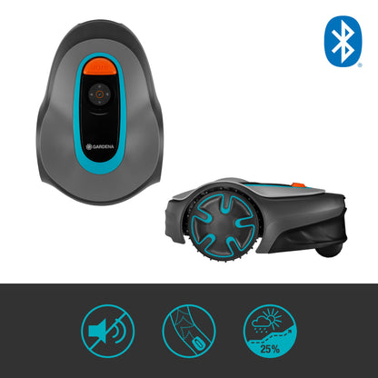 Gardena Sileno minimo Robotic Lawnmower 250 m²: Intelligent Lawnmower with Optimal Connectivity, Programmable with Gardena Bluetooth App, DE Version (15201–20)