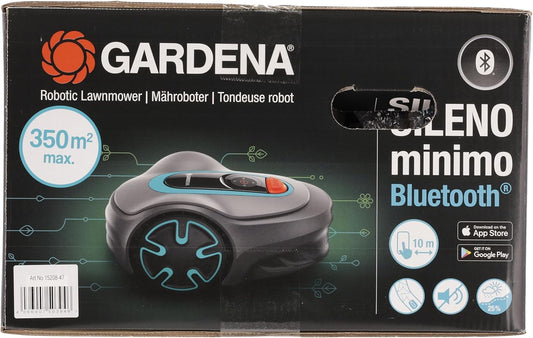 Gardena Sileno minimo Robotic Lawnmower 250 m²: Intelligent Lawnmower with Optimal Connectivity, Programmable with Gardena Bluetooth App, DE Version (15201–20)
