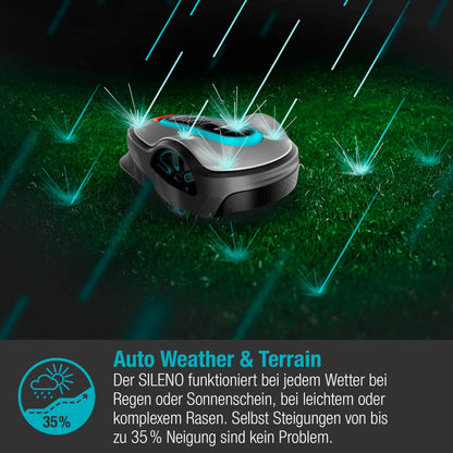 Gardena Sileno minimo Robotic Lawnmower 250 m²: Intelligent Lawnmower with Optimal Connectivity, Programmable with Gardena Bluetooth App, DE Version (15201–20)