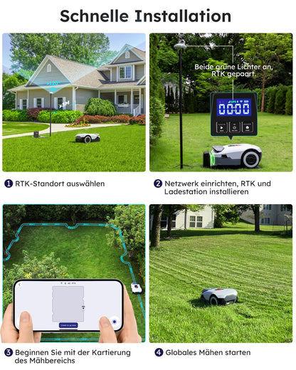 ANTHBOT Mähroboter Ohne Begrenzungskabel Rasenmähroboter Roboter - 800㎡ Mähroboter Mit GPS and V-SLAM 3D Vision Echtzeit 300°-Umgebungserfassung Robot Lawn Mowers